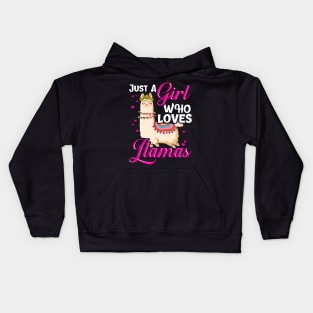 Funny Just A Girl Who Loves Llamas Cute Women Lama Kids Hoodie